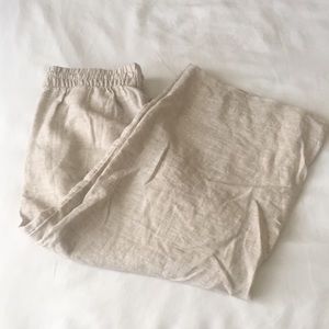 Cream Banana republic wide leg crop pants